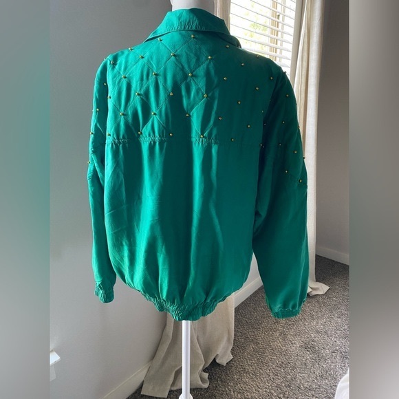 100% Silk Vintage Green Track Suit - Picture 4 of 8